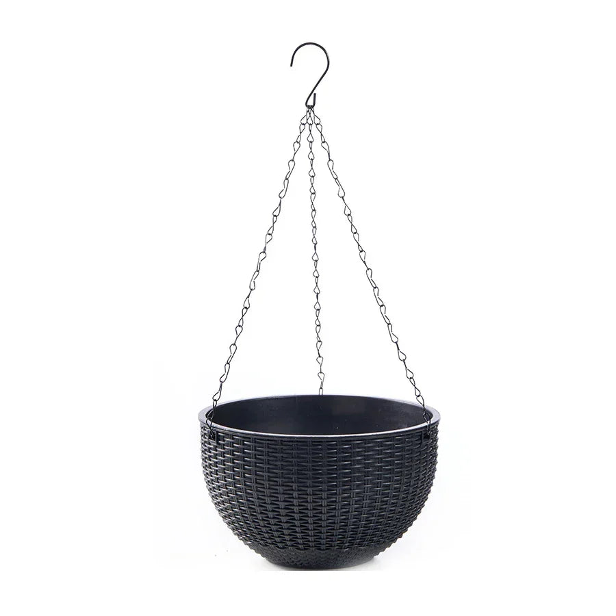 Happy Growers | Rattania Bloom Hanging Pot | European Style | Honeycomb Pattern & Rattan Look | For Garden, Balcony & Interiors