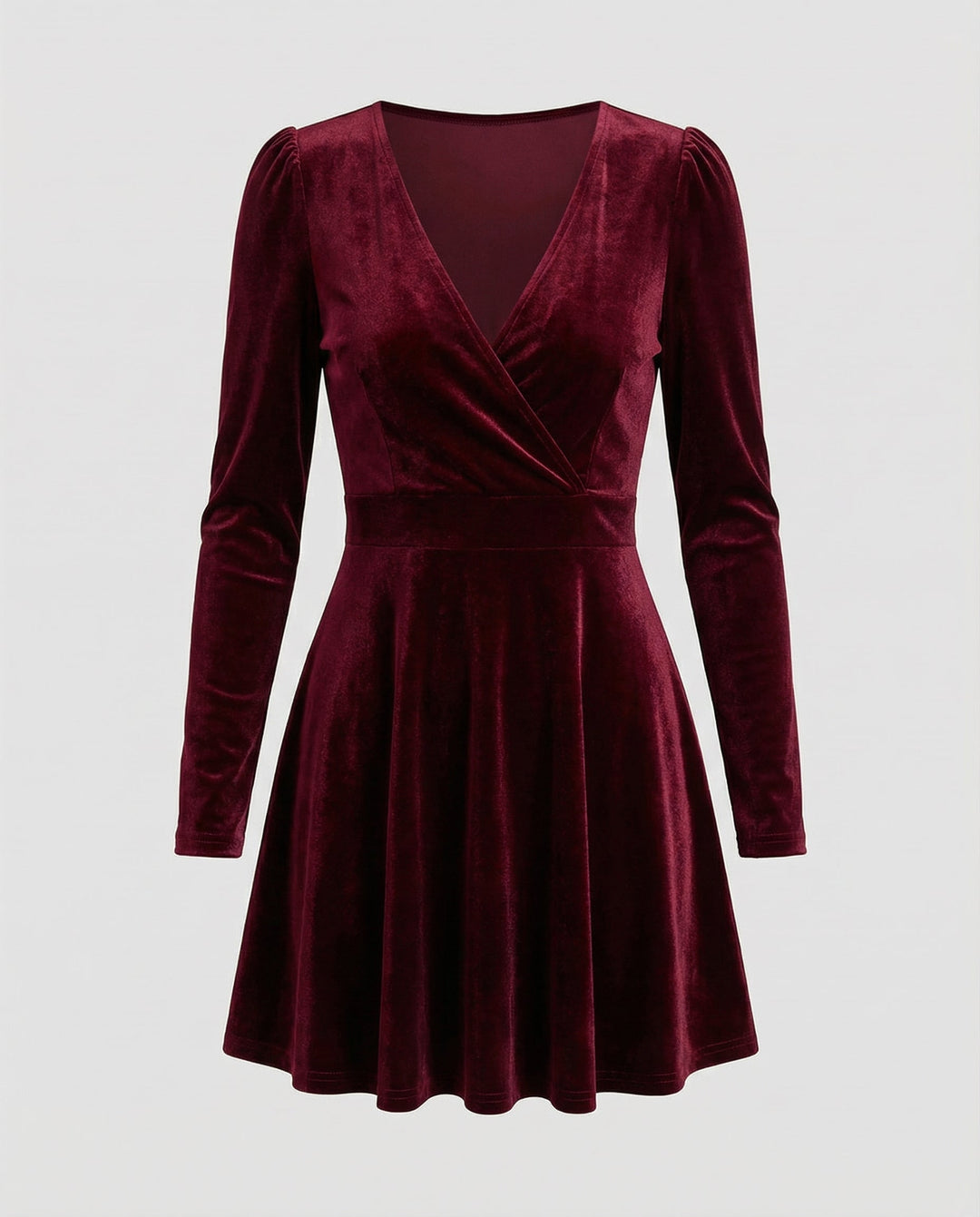 Elegant Red Velvet Dress Women