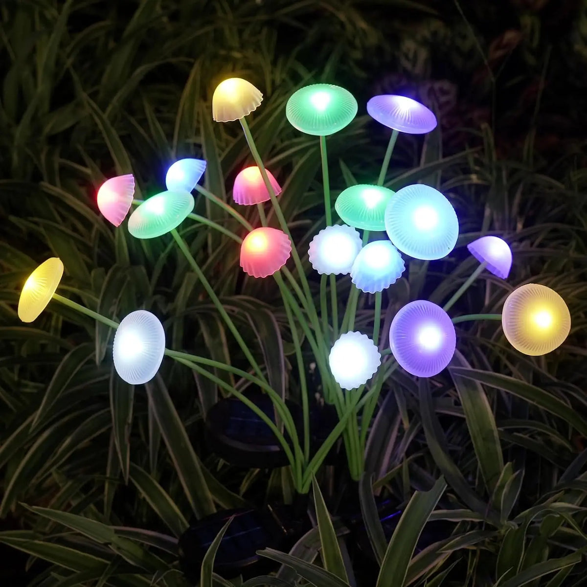 GlowPilz Solar Garden Light 6 LEDs | Jellyfish & Mushroom Design | For Garden, Terrace & Outdoor Areas