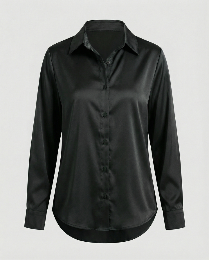 Loose Satin Blouse Women