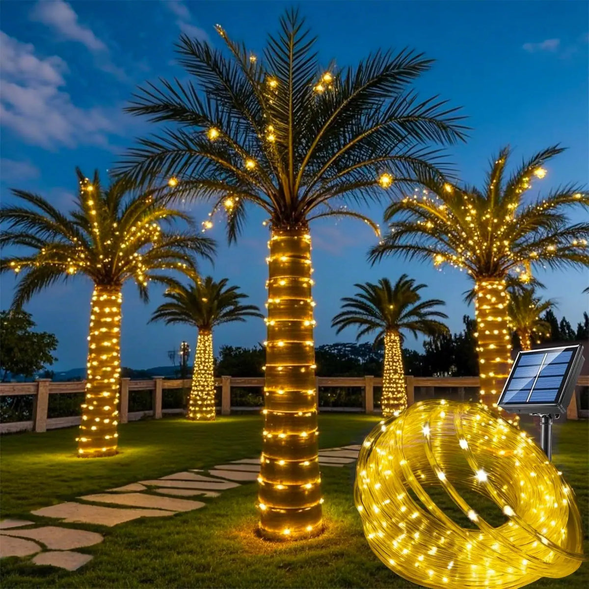 LumiSolar String Lights Outdoor | 7–32 m | Solar Powered & Waterproof | 8 Light Modes | Christmas, Garden & Party Lighting