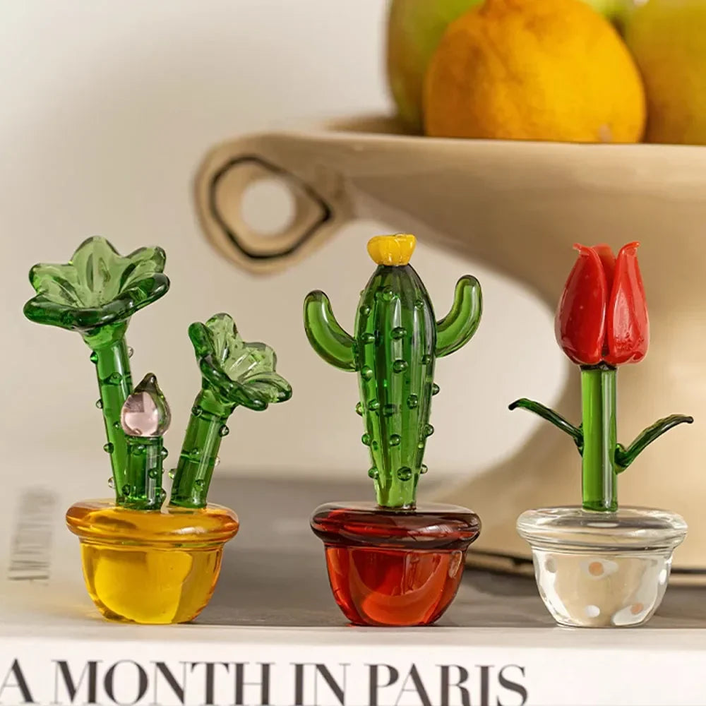 Plants with Pot Glass Ornament | Happy Growers