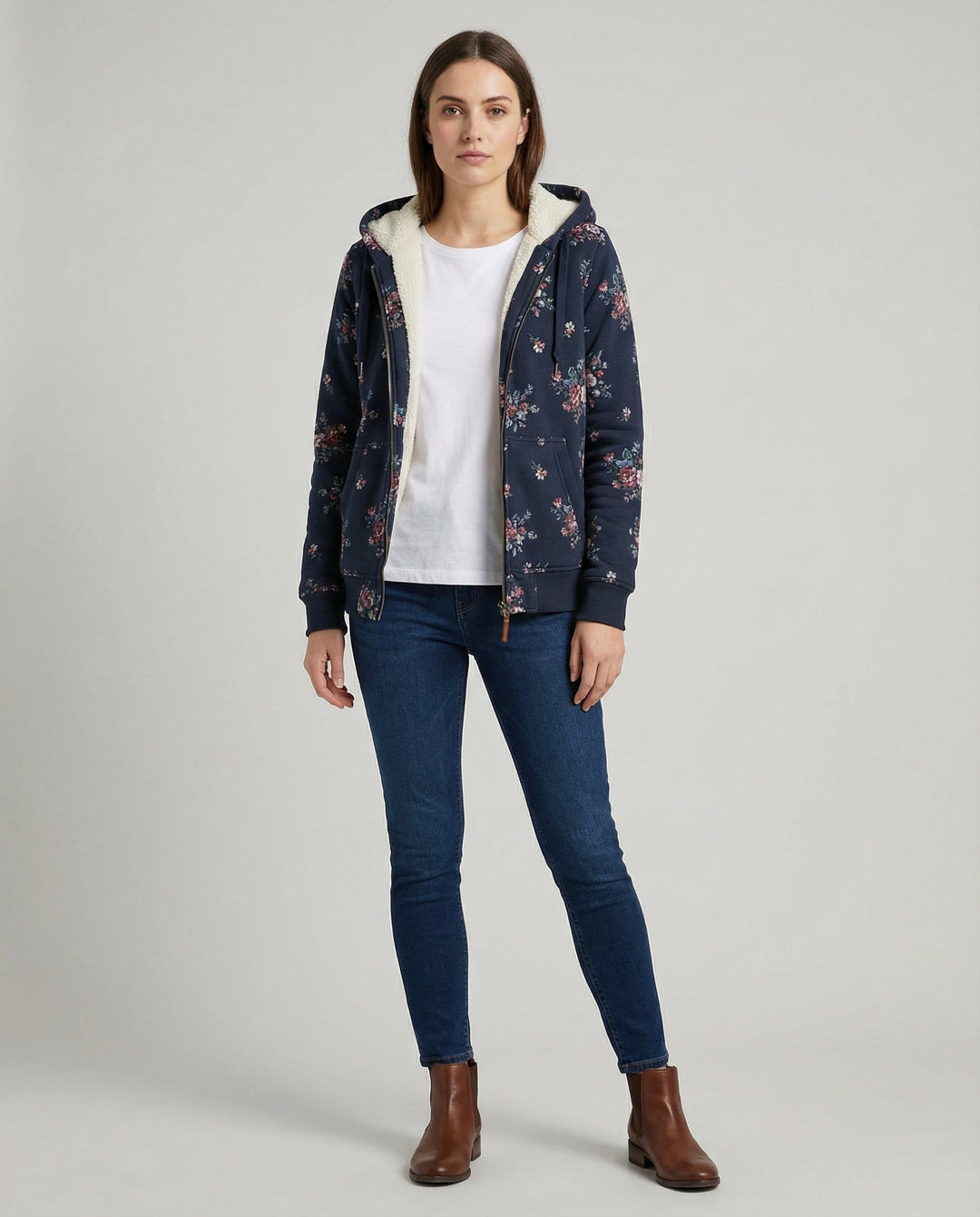 Women's Winter Jacket Floral Pattern