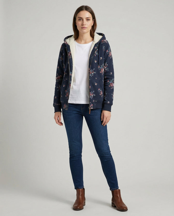 Women's Winter Jacket Floral Pattern