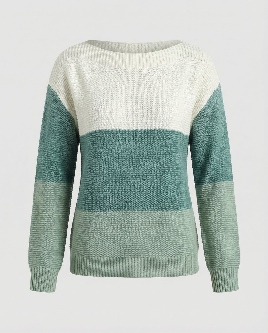 Three-colored patchwork sweater women