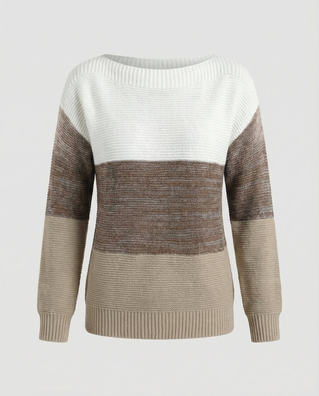 Three-colored patchwork sweater women