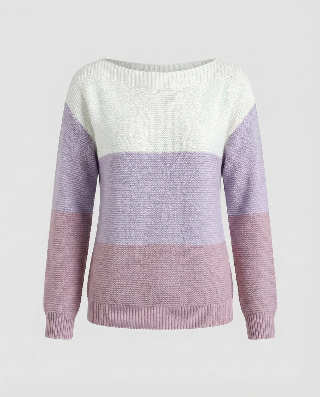 Three-colored patchwork sweater women