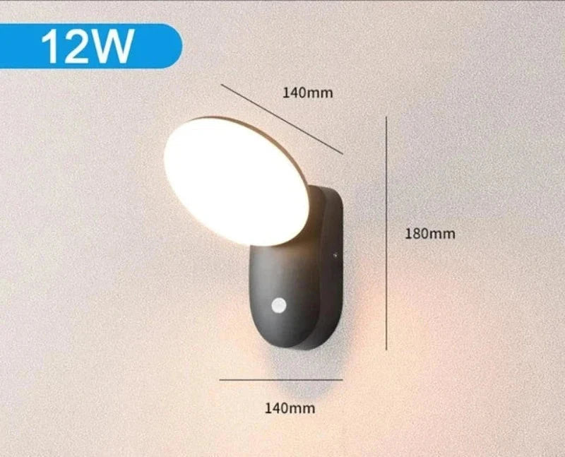 Modern LED porch light with motion sensor - Waterproof outdoor lighting, energy-saving, ideal for terrace and entrance |