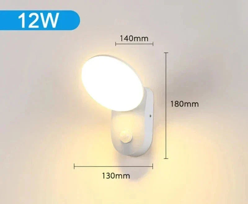 Modern LED porch light with motion sensor - Waterproof outdoor lighting, energy-saving, ideal for terrace and entrance |