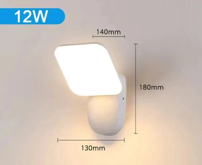 Modern LED porch light with motion sensor - Waterproof outdoor lighting, energy-saving, ideal for terrace and entrance |