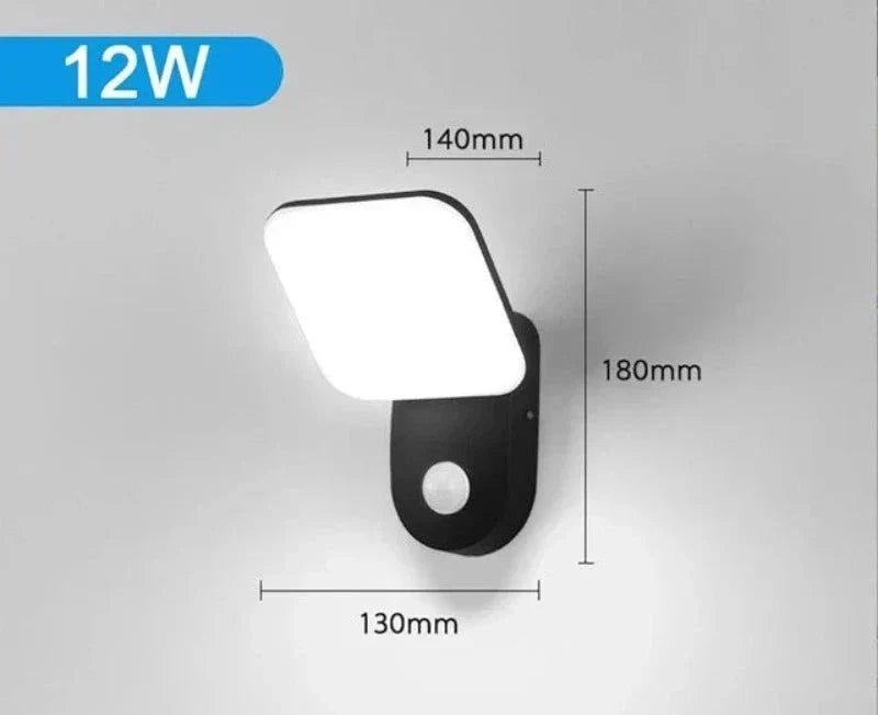Modern LED porch light with motion sensor - Waterproof outdoor lighting, energy-saving, ideal for terrace and entrance |