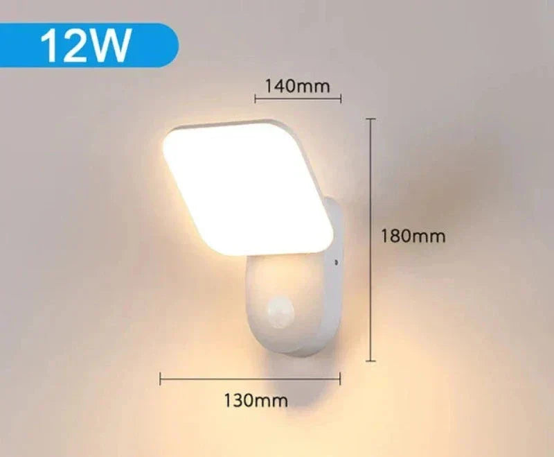 Modern LED porch light with motion sensor - Waterproof outdoor lighting, energy-saving, ideal for terrace and entrance |