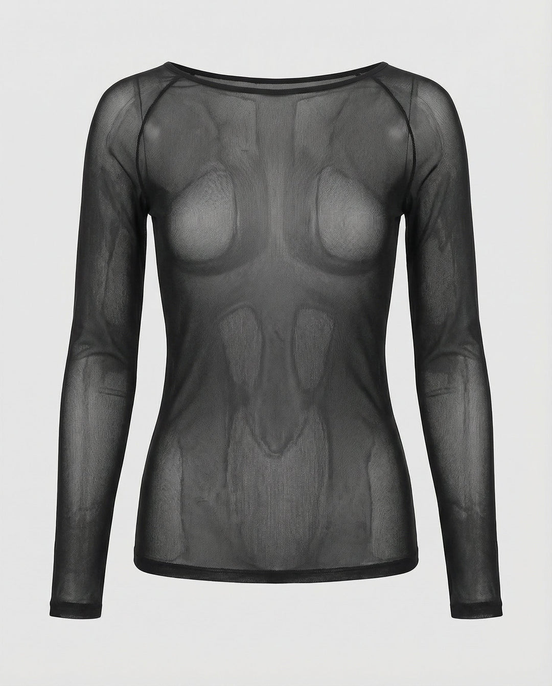 Transparent Mesh Long Sleeve Top