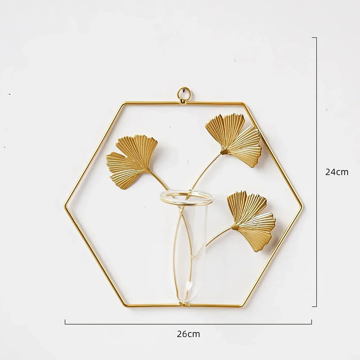 Happy Growers | Elegant Gold Iron Wall-Mounted Hydroponic Flower Pot