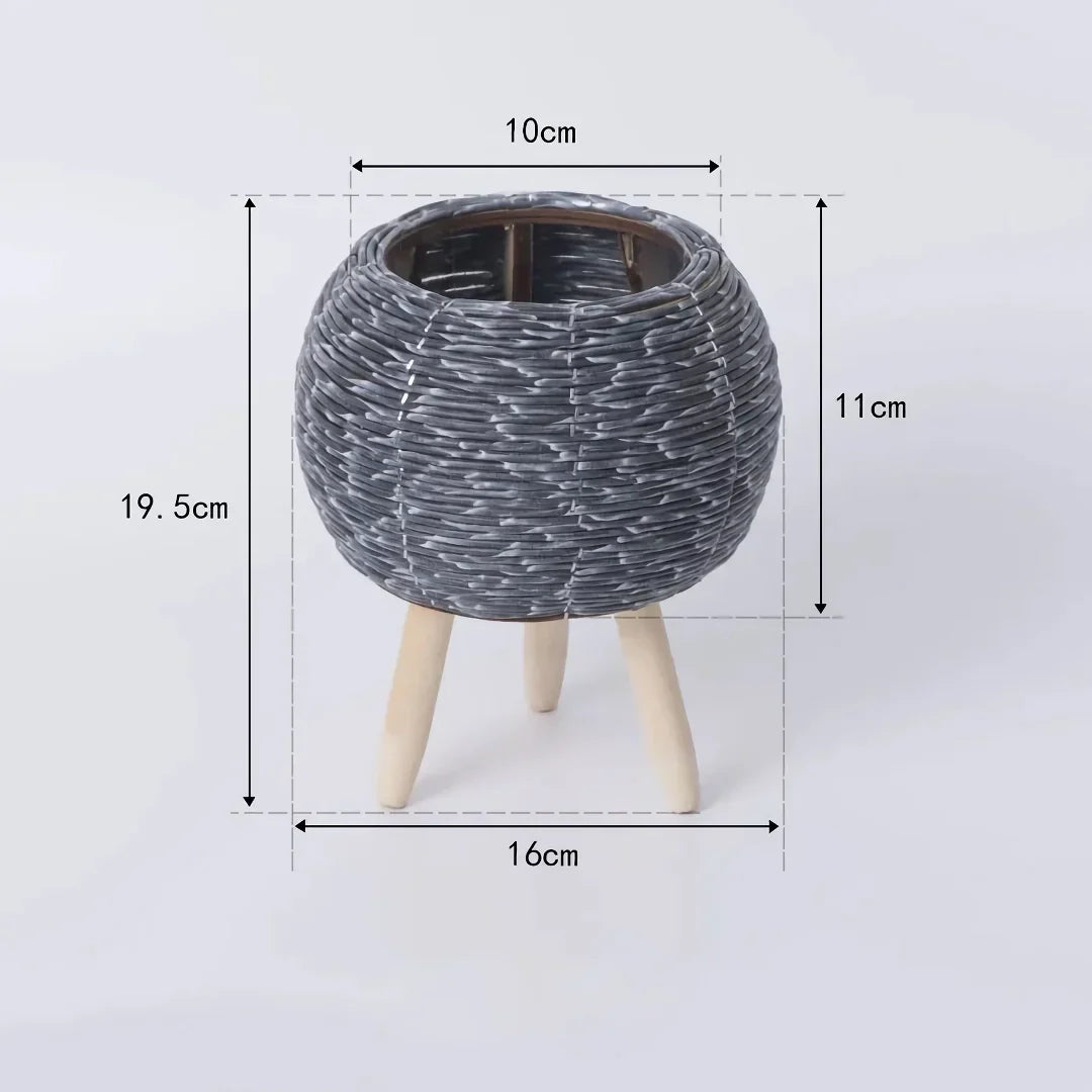 Happy Growers | Nordic Hand-Woven Imitation Rattan Flower Pot