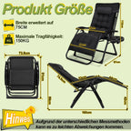 Sun Lounger Folding Deck Chair up to 200kg