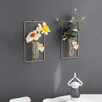Happy Growers | Elegant Gold Iron Wall-Mounted Hydroponic Flower Pot