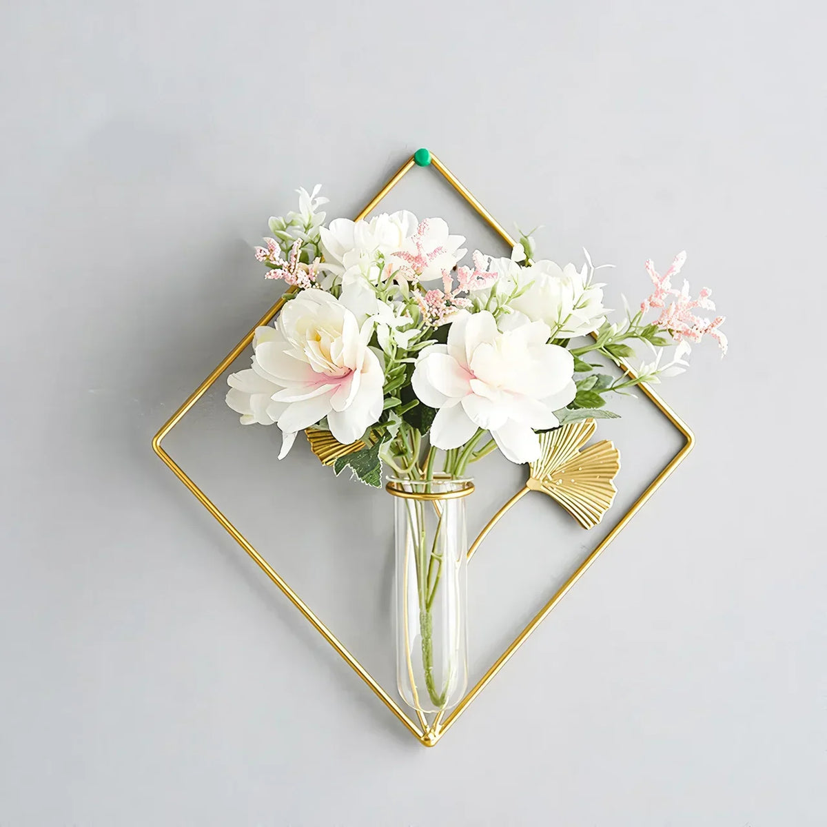 Happy Growers | Elegant Gold Iron Wall-Mounted Hydroponic Flower Pot