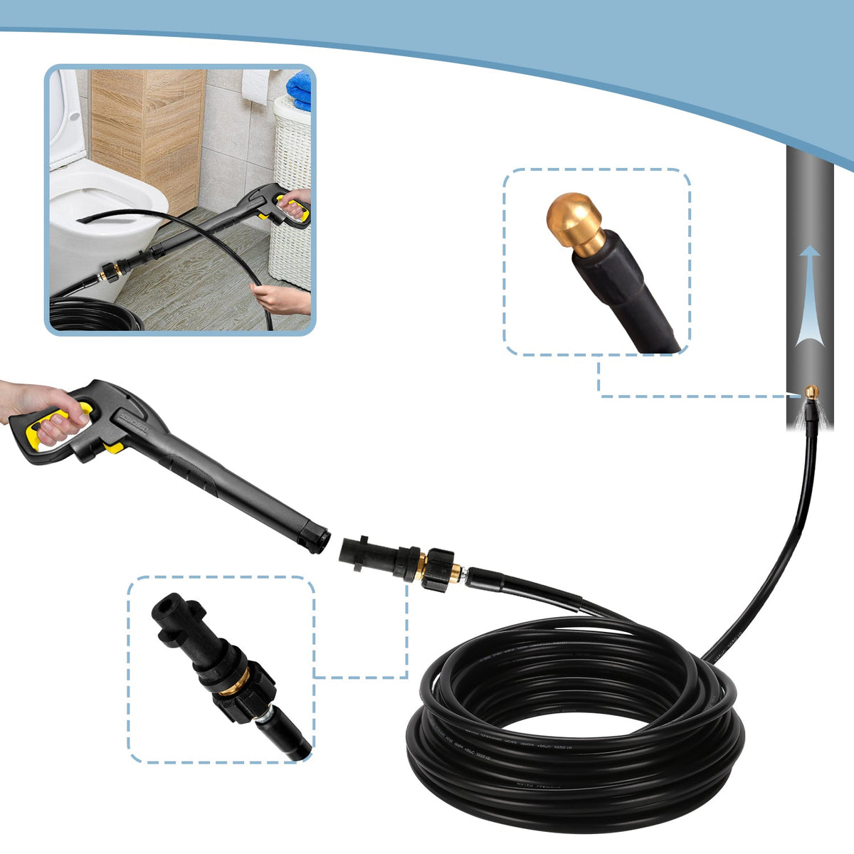 Pipe cleaning hose 10m-30m 180 bar | House Growers