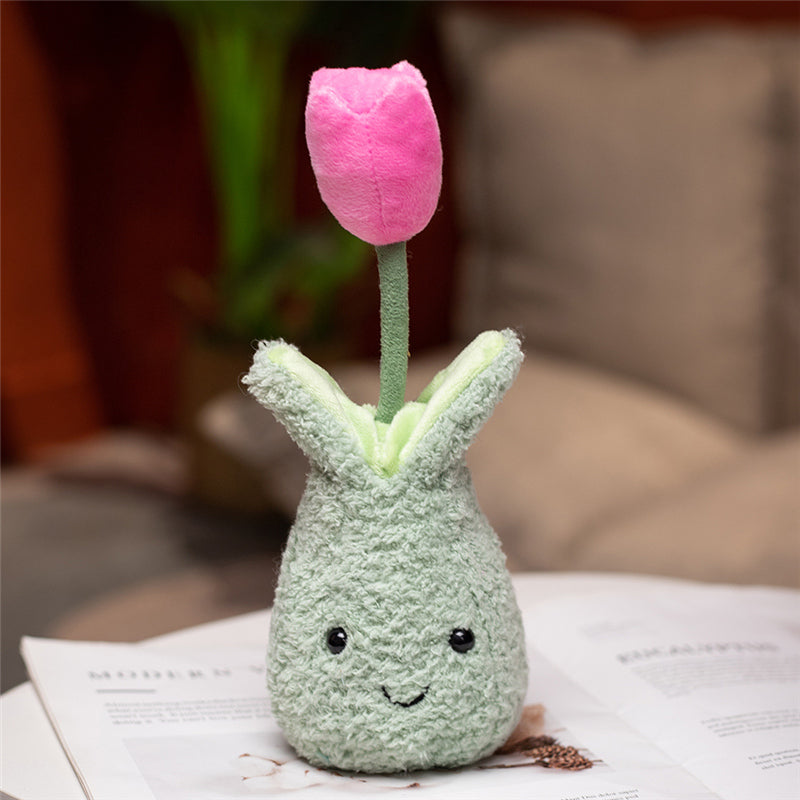 Happy Growers | Friendly Cuddly Tulip 22cm Flower Pot Plushie Collection