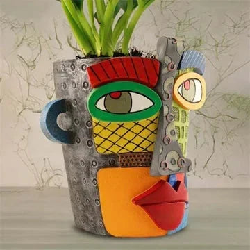 Happy Growers | Handmade Picasso Brutalist Abstract Beauty Face Flower Pot